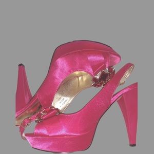 🆕NWOT Timeless“Passionately Pink” Silk Heels